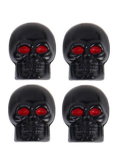 Buy 4-Piece Skull Style Car Tire Valve Cap in UAE