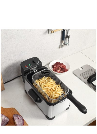 Buy Deep Fryer with Viewing Window and Stainless Steel Lid 2000W 3L Capacity for Home and Kitchen in Saudi Arabia