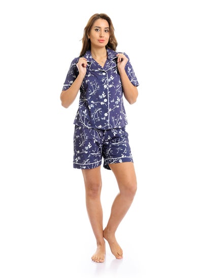 Buy Short Sleeves Shirt & Shorts Classic Pajama Set in Egypt