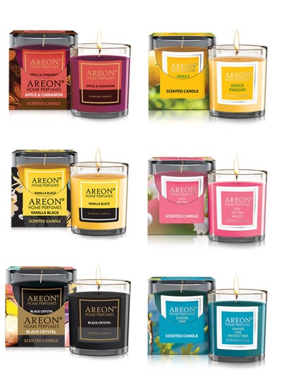 Buy Pack of 12 Areon Scanted Candle 6 Unique Fragrances in Saudi Arabia