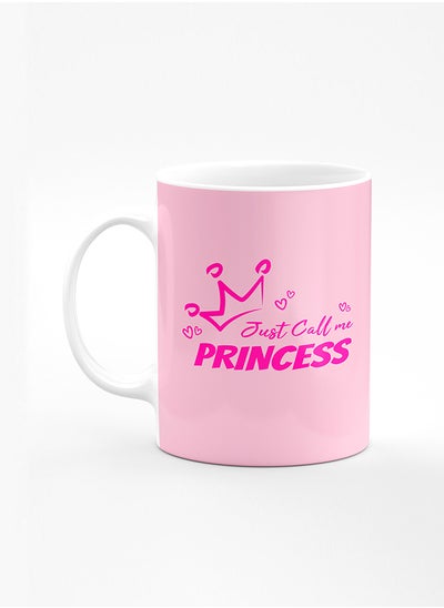 Buy Designer Printed Coffee Mug with Heavy Duty Handle 11oz Ceramic Personalised Gift Mugs Cup [Microwave Safe & Dishwasher Proof] - Just call me princess in UAE