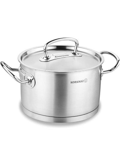 اشتري Stainless Steel Stockpot With Lid And Handles Silver 4 Quart A1161 في السعودية