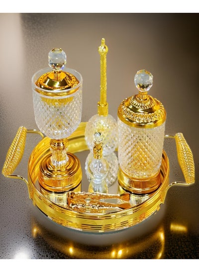 اشتري مجموعة مبخرة زجاجية أنيقة التصميم، مبخرة العود العربية، حامل عطر بخور لعطر المنزل والمكتب في الامارات