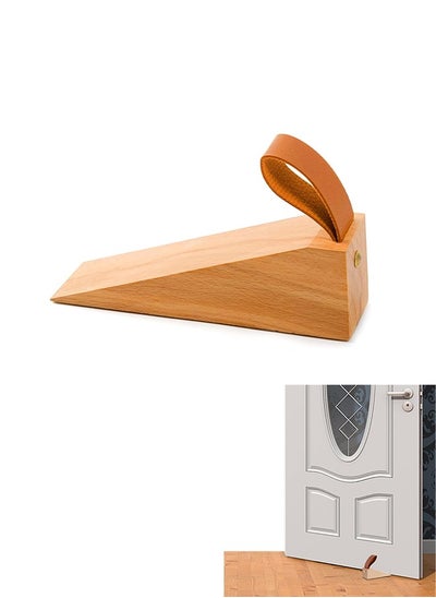 Buy 1-Peice Door Stopper Durable Non-Slip Door Wedge, Wooden Anti-collision Door Stopper for Bedroom, Kitchen, Office Doors in Saudi Arabia