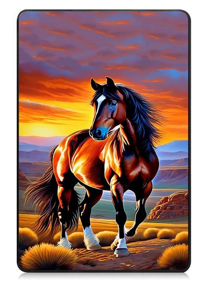 اشتري Protective Flip Case For Xiaomi Pad 6S Pro 12.4 With Trifold Stand Auto Wake Sleep Shockproof Cover Horse Painting في الامارات