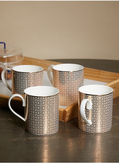 Buy Set Of 4Tri Gold Mug in UAE