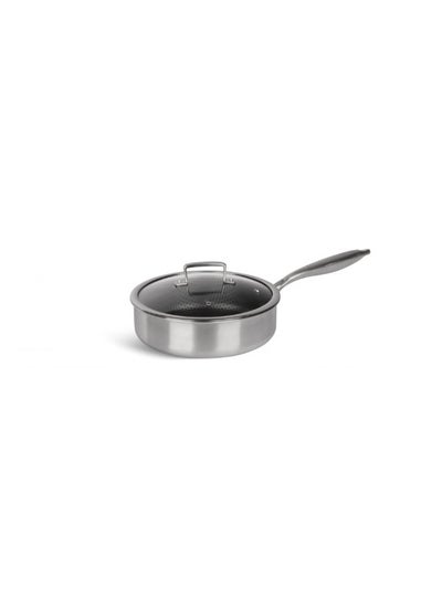 اشتري EDENBERG 24cm Deep Fry Pan with lid non-stick honey comb interior في الامارات