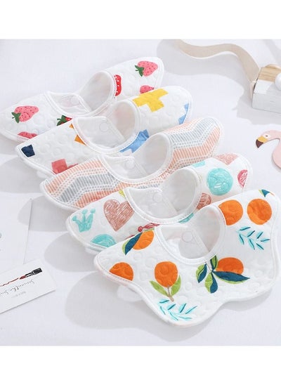 Buy 5PCS Baby Petal Bibs 360 Rotate Soft Bib for Feeding Eating and Drooling in UAE