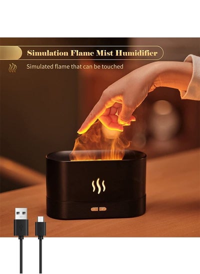 Essential Oil Diffuser LED Simulation Flame Ultrasonic Humidifier Home ...