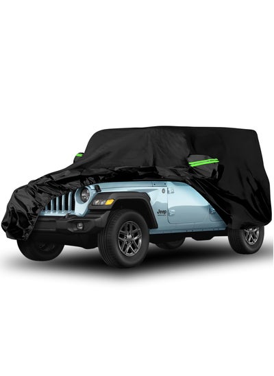 اشتري Waterproof Car Cover, for Jeep Wrangler with Door Zipper Waterproof All Weather, Car Cover Outdoor Sun UV Rain Dust Protection في السعودية