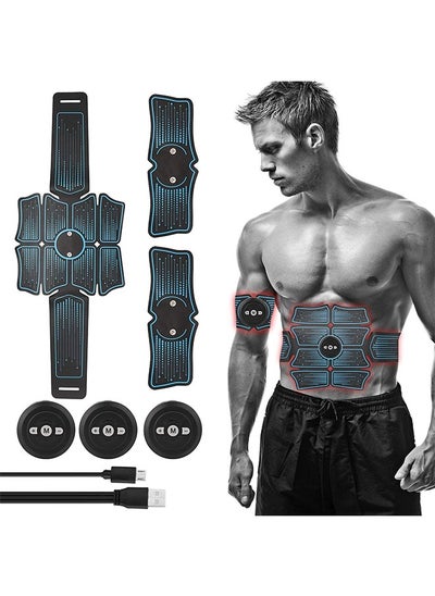 Buy Smart Abdominal Muscle EMS Abs Stimulator Muscle Trainer Portable Wireless Portable Unisex Fitness Training Gear for Abdomen Arm Leg Waist Hip Training Home Office Exercise Equipment(Blue) in Saudi Arabia