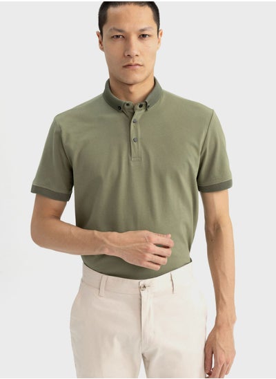 Buy Slim Fit Polo Neck Short Sleeve T-Shirt in UAE