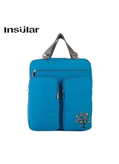 اشتري Insular Large Capacity Multi-functional Mommy Bag Excellent Water Resistance Nappy Bag Baby Diaper Bag Backpack Organizer with Stroller Straps Changing Pad Wet Bag for Mom Blue في الامارات