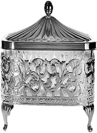 Buy Queen Anne rectangular appetizer plate Single silver plated (lid + glass plate) Royal" 0/4904/7 in Egypt