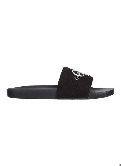 Buy Women's Canvas Sliders -  recycled blend cotton canvas upper, Black in Saudi Arabia