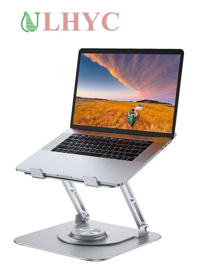 Buy ULHYC Laptop Stand for Desk, Adjustable Computer Stand with 360° Rotating Base,Ergonomic Laptop Riser for Collaborative Work,Foldable and Portable Laptop Stand,fits for All 10-16"Laptops in Saudi Arabia