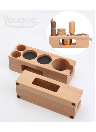 Buy Wood Coffee Tamper Holder, 5 Hole Coffee Portafilter Holder with Anti Slip Base, Coffee Tamper Station Portafilter Stand Espresso Tamping Station for Kitchen, Bar, Restaurant 51MM in Saudi Arabia