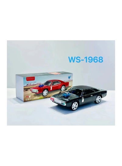 Buy WS-1968 Dodge Challenger Car Shaped Wireless Bluetooth Speaker with TF USB FM Handsfree TWS LED Display LED Light in Saudi Arabia
