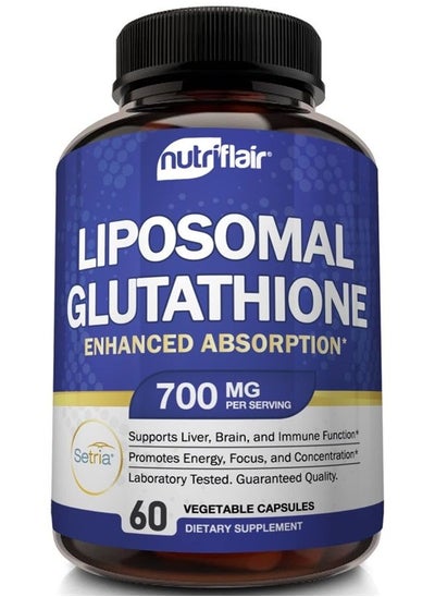 اشتري Liposomal Glutathione Setria® 700mg - نقي مخفض ومستقر ونشط من شكل L الجلوتاثيون المختزل (GSH)، امتصاص معزز - مضادات الأكسدة غير المعدلة وراثيًا، التخلص من السموم، القلب والأوعية الدموية، الدماغ، صحة المناعة في الامارات