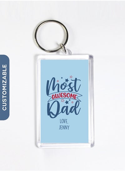 Buy Personalised Keychain - Awesome Dad Key Ring in UAE