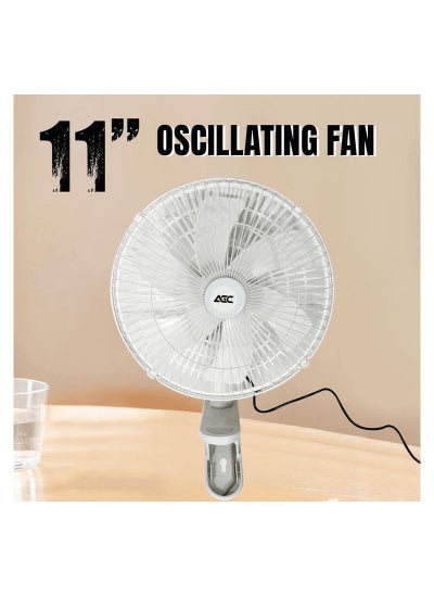 اشتري 11 Oscillating Fan 24V Fan For Car Truck Oscillating And Speed Strong Wind Fan Fix With Clip 1 Pcs AGC ET10534 في السعودية