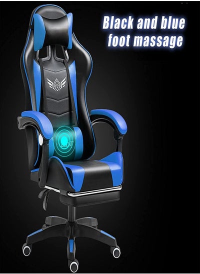 Buy Adjustable Gaming Chair - High Back PC Office Chair with Lumbar Support, Comfortable Armrest, and Headrest - Blue and Black in Saudi Arabia