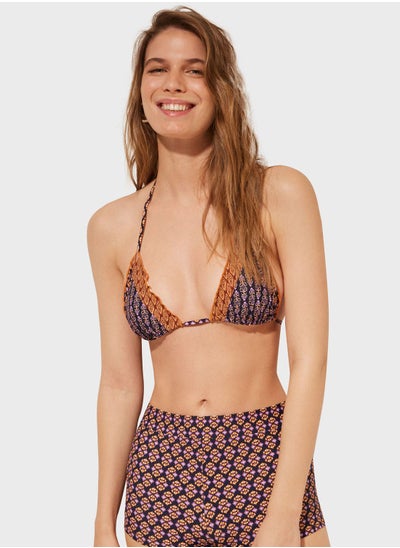 Buy Patchwork Triangle Bikini Top in UAE