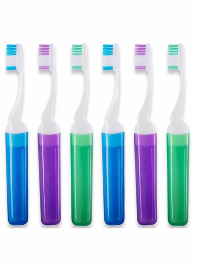 اشتري 6 Pcs Travel Toothbrushes, Mini Toothbrush with Toothbrush Cover في الامارات