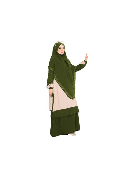 Buy Adana material crepe veil and blouse of one size, up to 110 kilograms, for women in Egypt