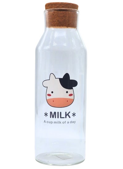 Buy Glass milk bottle with lid 1250 ml in Egypt