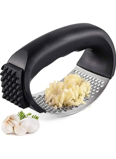 Buy Garlic Press, Stainless Steel Garlic Crusher, Multifunction Kitchen Gadgets Garlic Chopper with Ergonomic Handle, Silicone Garlic Peeler, Multicolor in UAE