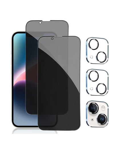 اشتري 2+2 Pack,Compatible with iPhone 14 Plus Privacy Screen Protector with Camera Lens Protector Full Coverage Anti-Spy Tempered Glass Film Easy Installation Bubble Free for iPhone 14 Plus [6.7 inch] في الامارات