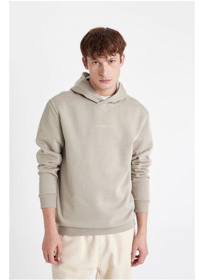 Buy Man Knitted Regular Fit Hooded Long Sleeve Sweatshirt in Egypt