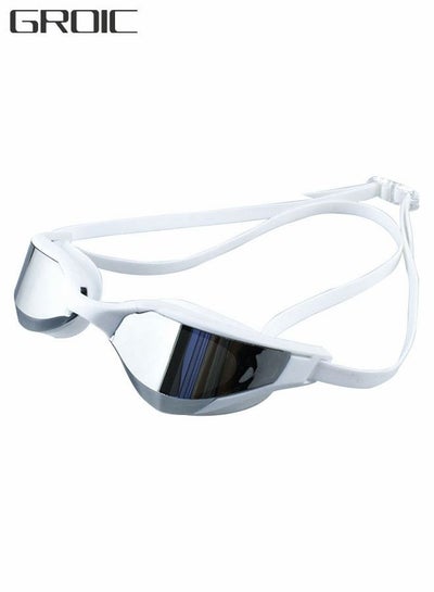 Buy Swimming Goggles Adult Racing Wide Vision Leak-proof UV Protection Waterproof  Anti-fog for Men  Woman in Races - Sliver in Saudi Arabia