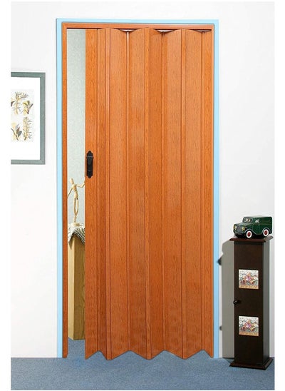 Buy Robustline Folding Sliding Doors 210cm Height x 100cm Width, Made in Taiwan - Dark Wooden Teak in UAE