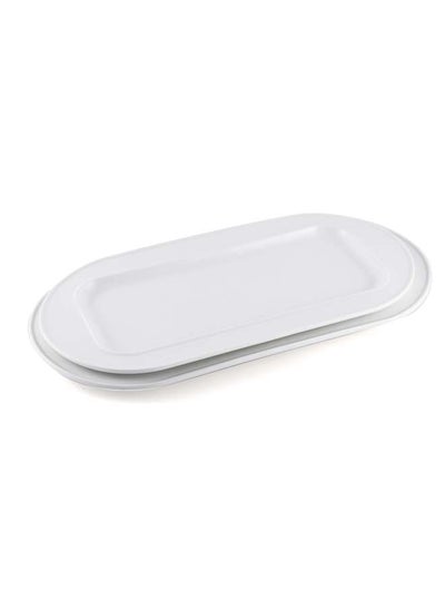 Buy Ivory Porcelain Oval Rectangular Inner Plate 32.5 cm in UAE