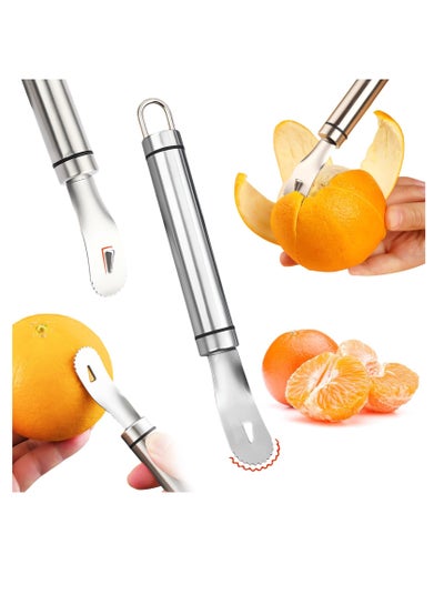 Buy Stainless Steel Orange Peeler, Long Handle Orange Citrus Peeler Tool, Triangular-Blade & Zigzag-Shovel Orange Peeler Gadget, Easy to Peel, for Kitchen Gadgets in UAE