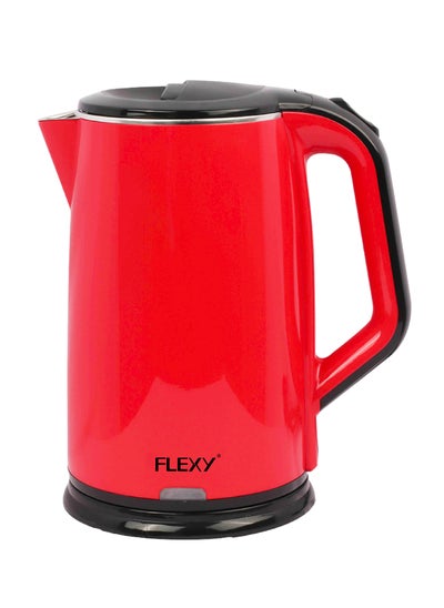 Buy Electric Kettle 2.2L 1500W Stainless Steel With Boil Dry Protection Auto Off Indicator Light Cool Handles Red Color in UAE