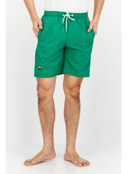 اشتري Men Brand Logo Drawstring Board Shorts, Green Combo في الامارات