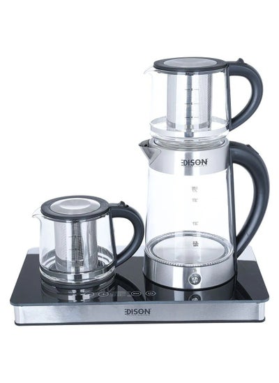 Buy Edison Tea Kettle + Glass Teapot Set, 0.8L, 2200W - Black in Saudi Arabia