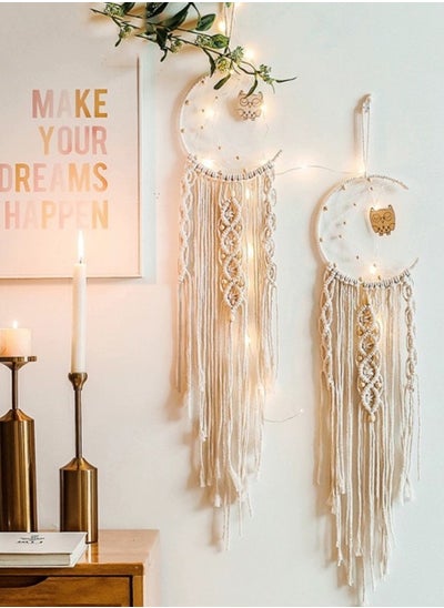 Buy White Moon Lighting Handwoven Wall Hanging For Decoration in Saudi Arabia