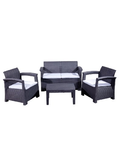 Buy 4-Piece 4-Seater Elegant and Modern Design Outdoor Seating Set Black and White 65 x 70 x 114.5 cm SF4-4P in Saudi Arabia