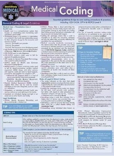 Buy Medical Coding: a QuickStudy Laminated Reference Guide in UAE