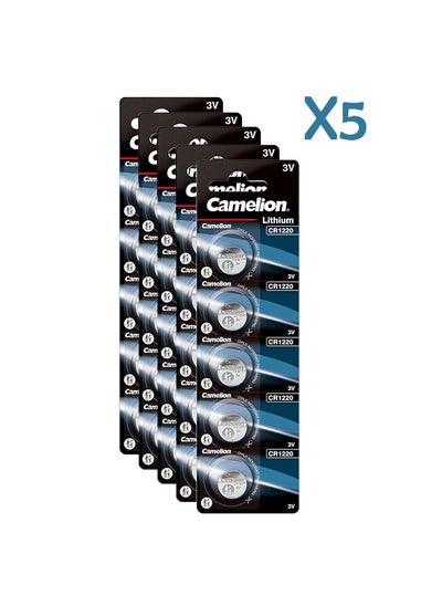 اشتري Camelion Cr1220 3 V Lithium-Ion Button Cell Battery 5 Pack X5 في مصر