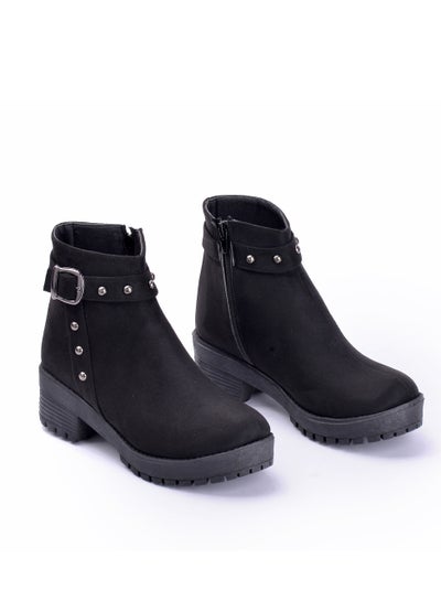 Buy G-10 Ankle boot suede flat stylish for woman -black in Egypt