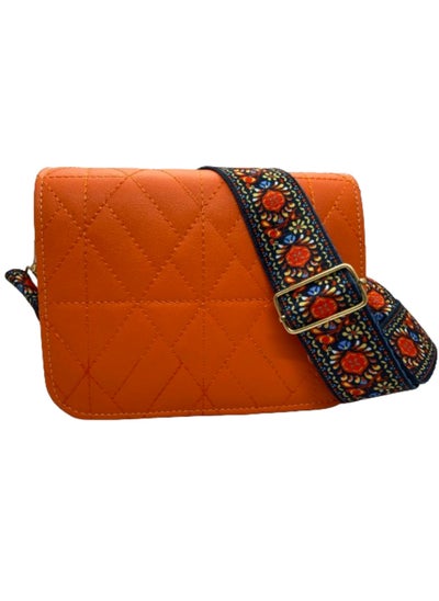 Buy Luxury women's leather bag, orange color in Egypt