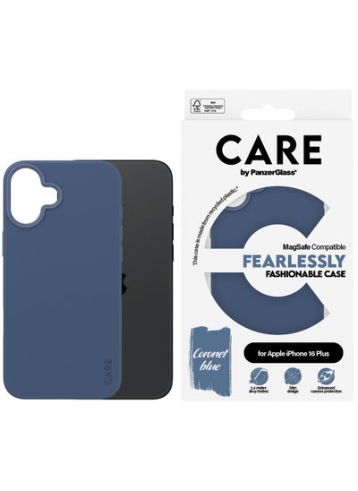 اشتري CARE by PanzerGlass® Phone Case for Apple iPhone 16 Plus Blue Slim Design, Fashion Elegant Look, Enhanced Camera Protection, Recycled Materials, Seamless MagSafe Compatibility في الامارات