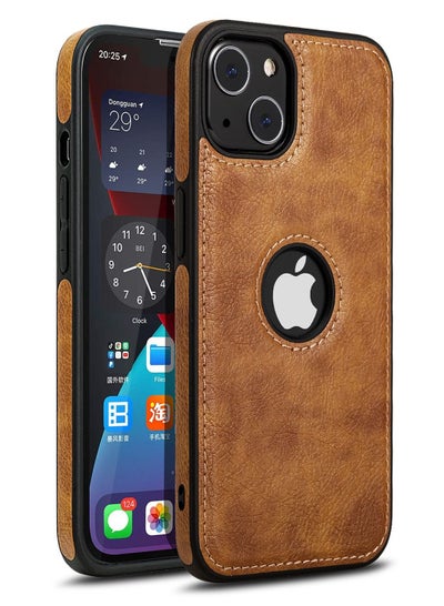 اشتري iPhone 13 Case Luxury Vintage Premium Leather Back Cover Soft Protective Mobile Phone Case for iPhone 13 6.1" Brown في السعودية