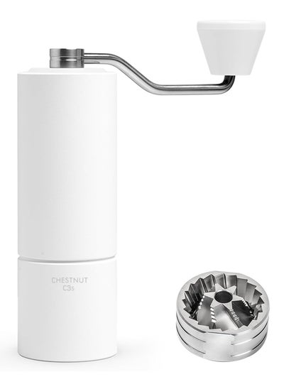 Buy TIMEMORE C3S Manual Coffee Grinder with CNC Stainless Steel Conical Burr Capacity 25g, Internal Adjustable Setting, Double Bearing Positioning for Travel, Camping, Gift Chestnut (White) in UAE