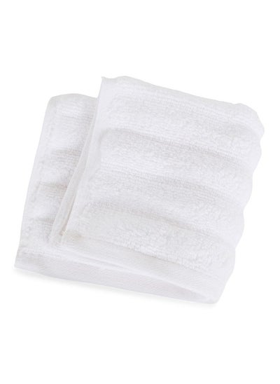 Buy Wave Zero Twist Face Towel White - 550Gsm 30X30Cm in UAE